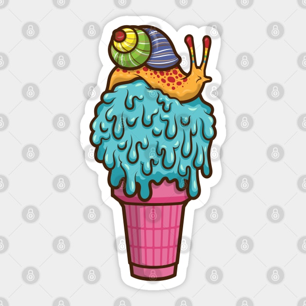 Crazy Snail Cone Sticker by JenniferSmith